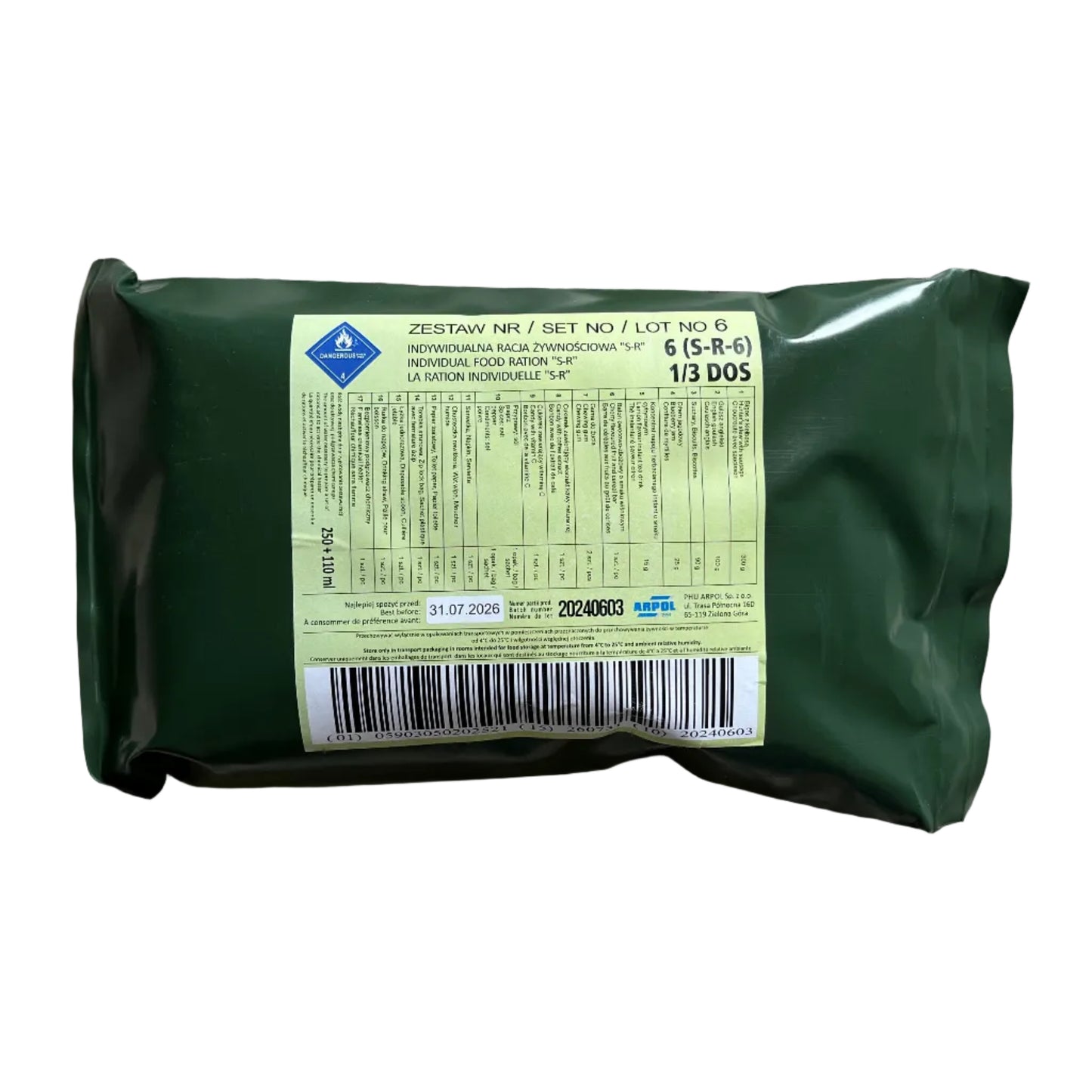 Ration polonaise 8h